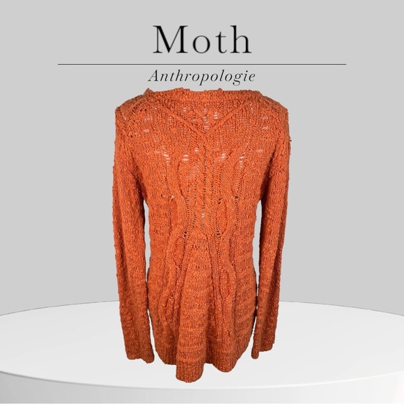 Anthropologie | Moth | Orange Crossed Cables Sweater - Picture 4 of 7
